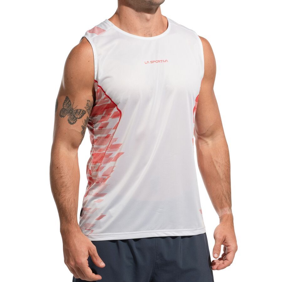 La Sportiva Pacer Tank Top - Men's Chalk/Mountain Red