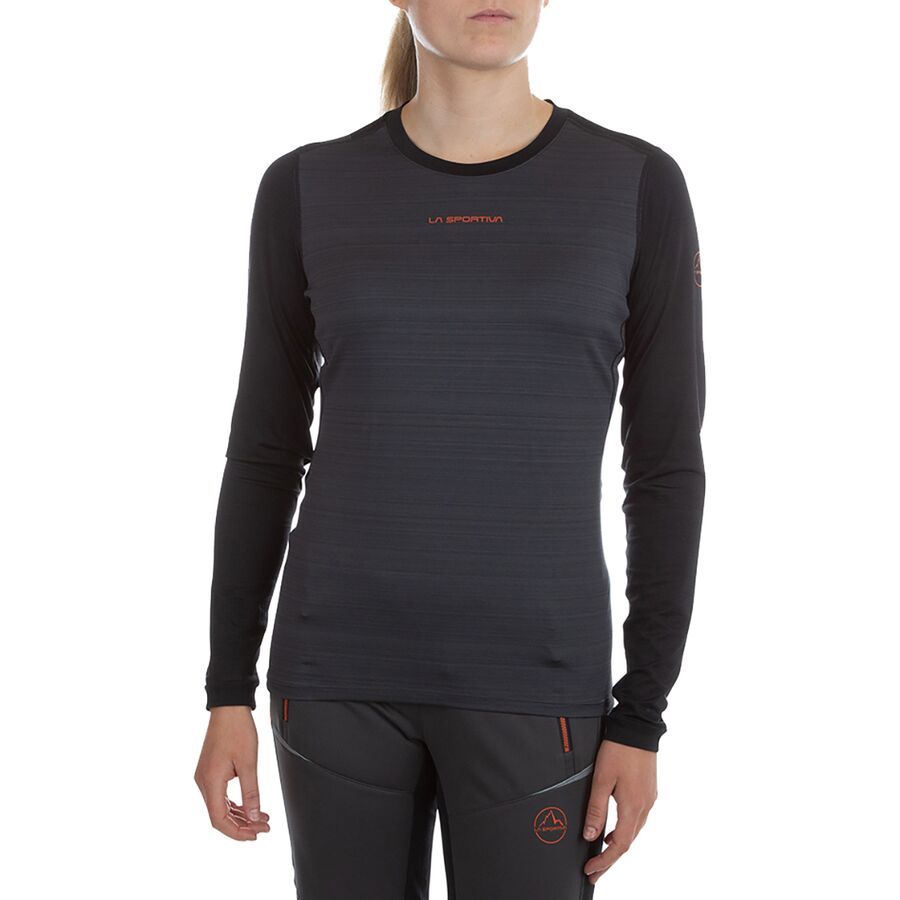 La Sportiva Tour Long-Sleeve Shirt - Women's Carbon/Cherry Tomato