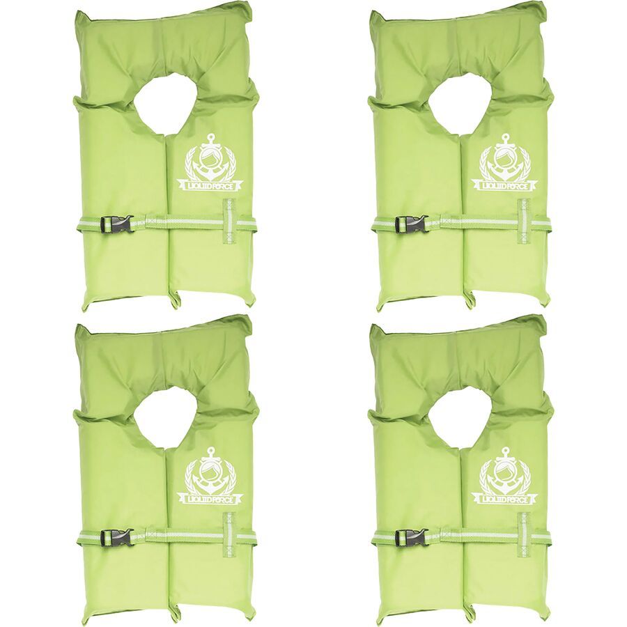 Liquid Force Boaters Safety CGA Life Vest - 4-Pack High Vis. Green