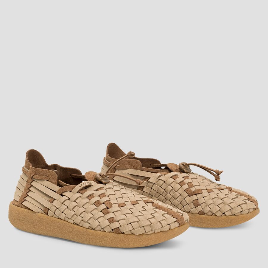 Malibu Sandals Latigo Suede Vegan Leather Rub Shoe Beige/Walnut/Tan