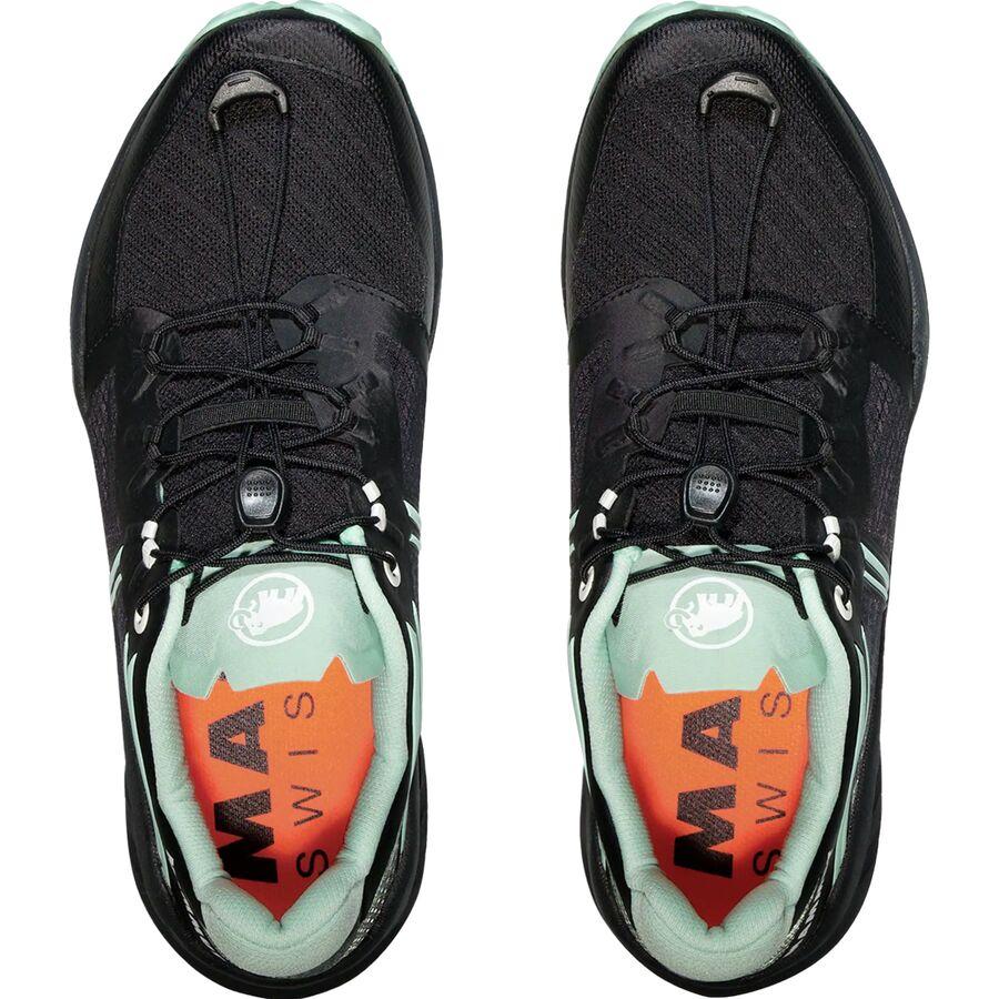 Mammut Sertig Low Trail Running Shoe - Women's Black/Neo Mint