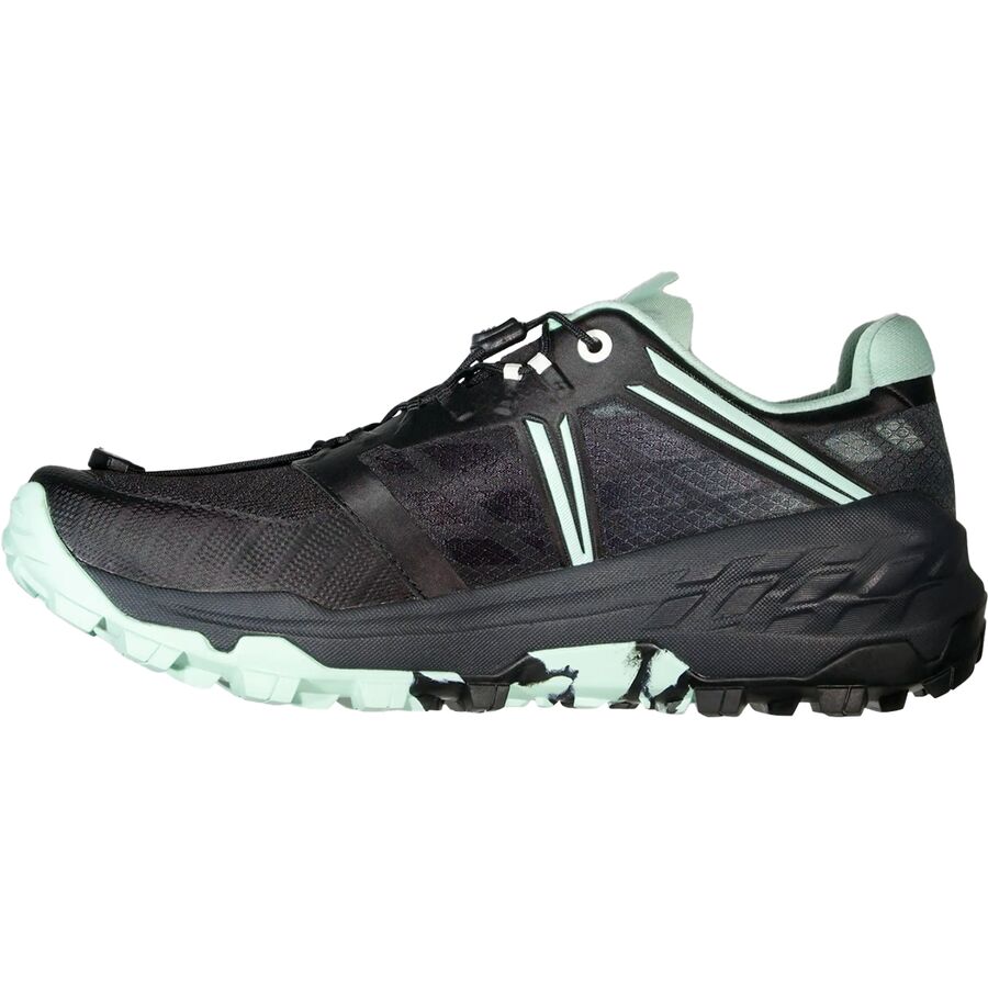 Mammut Sertig Low Trail Running Shoe - Women's Black/Neo Mint