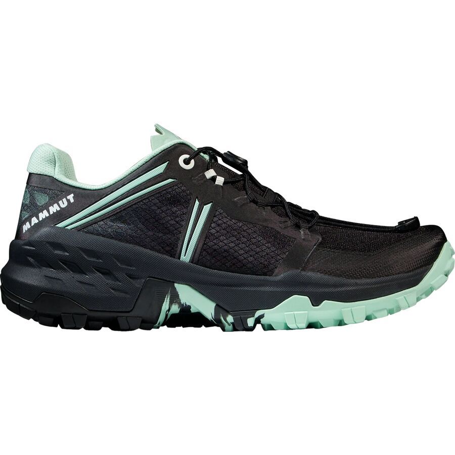 Mammut Sertig Low Trail Running Shoe - Women's Black/Neo Mint
