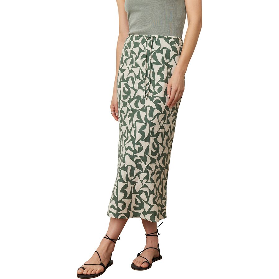 Marine Layer Avery Hemp Midi Skirt - Women's Pine Geo