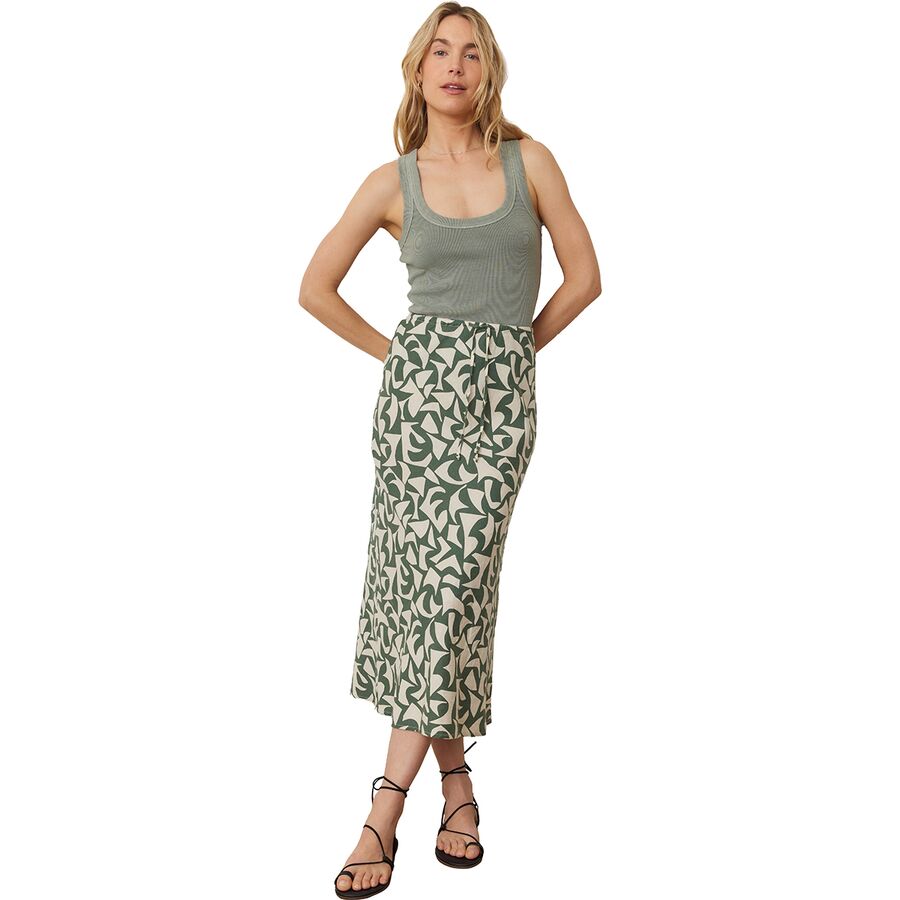 Marine Layer Avery Hemp Midi Skirt - Women's Pine Geo