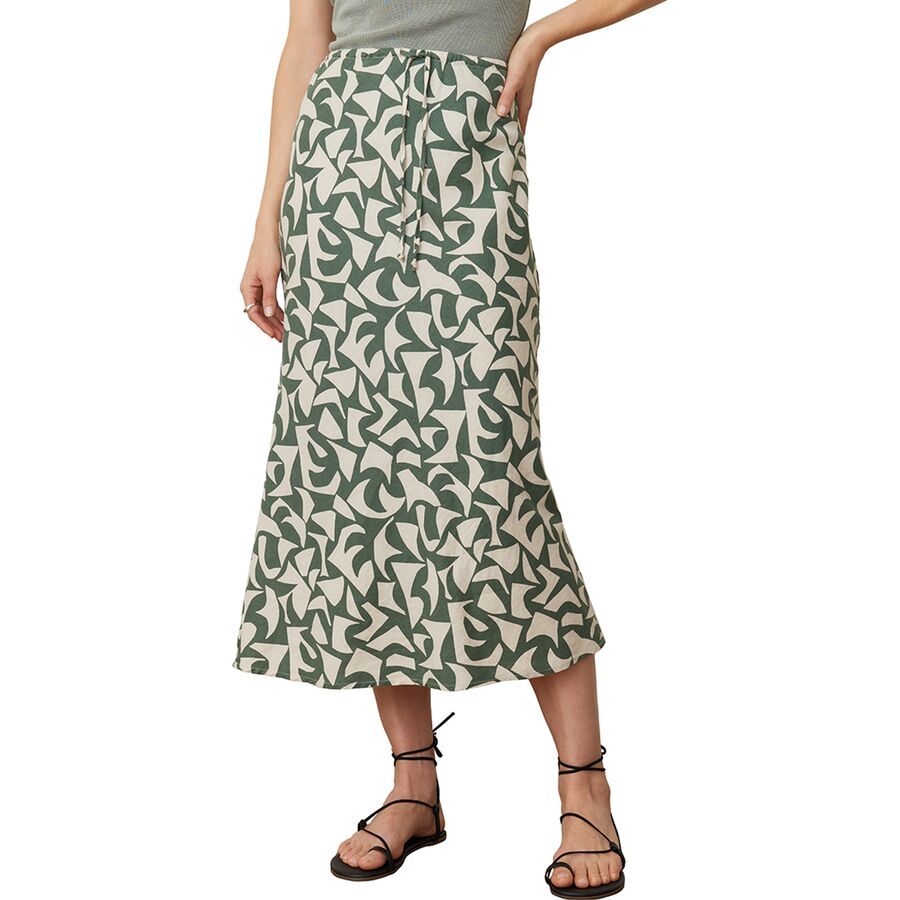 Marine Layer Avery Hemp Midi Skirt - Women's Pine Geo