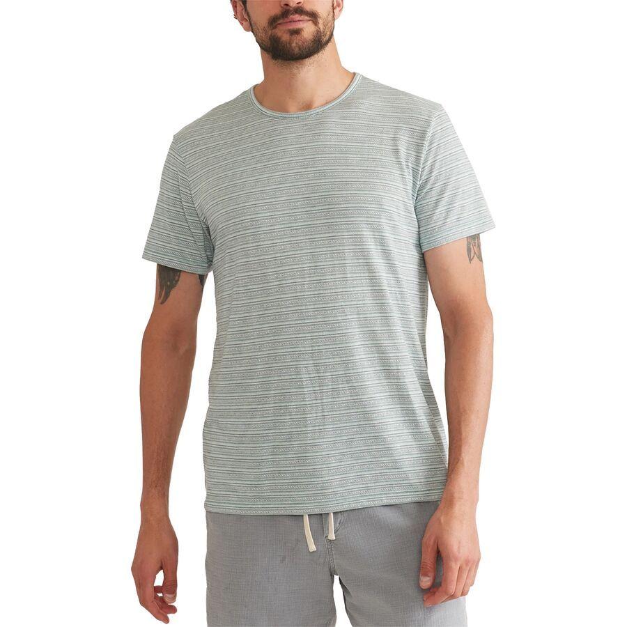 Marine Layer Blister Stitch All Over Stripe T-Shirt - Men's Green Multi