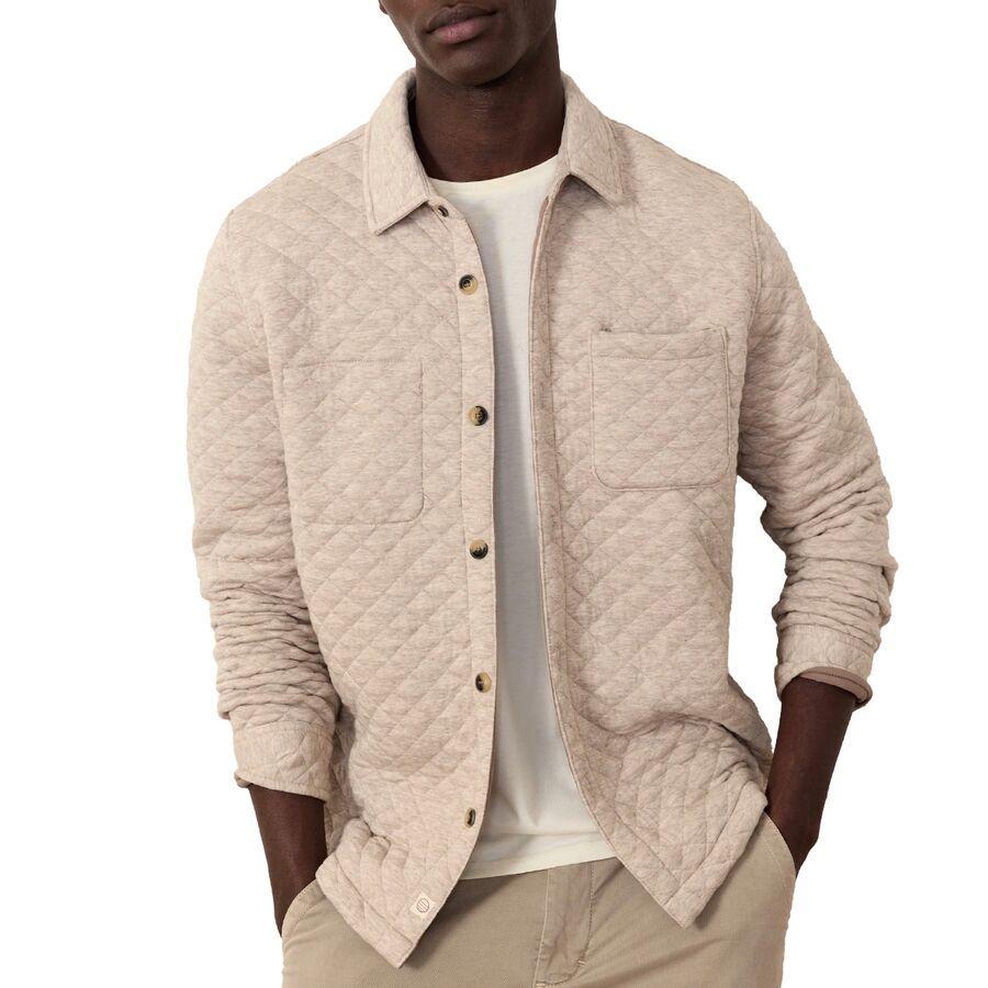 Marine Layer Corbet Quilted Overshirt - Men's Dark Oatmeal