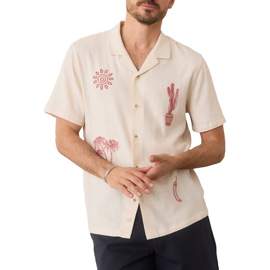 Marine Layer Embroidered Resort Shirt - Men's Natural