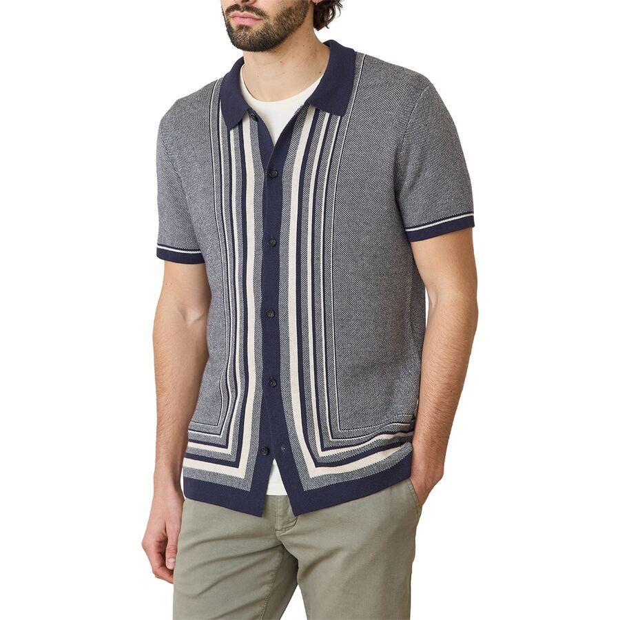 Marine Layer Ethan Button-Down Sweater - Men's India Ink/Oatmeal
