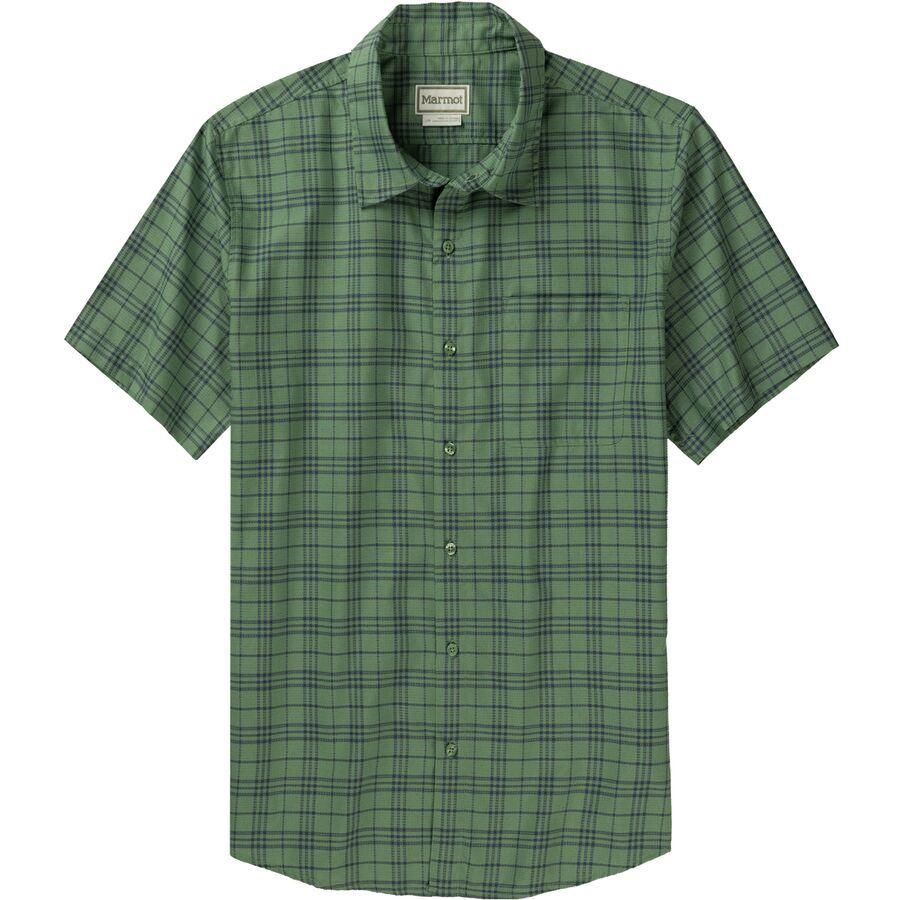 Marmot AirExchange Novelty Short-Sleeve Shirt - Men's Agate Green/Thunderhead