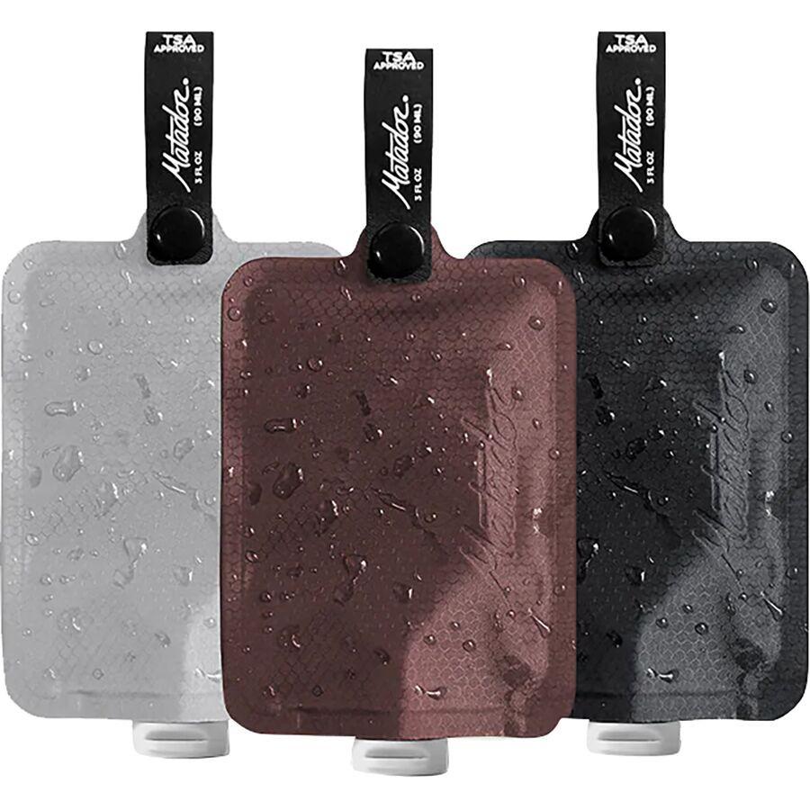 Matador FlatPak Toiletry Bottle - 3-Pack Multi-Color Warm