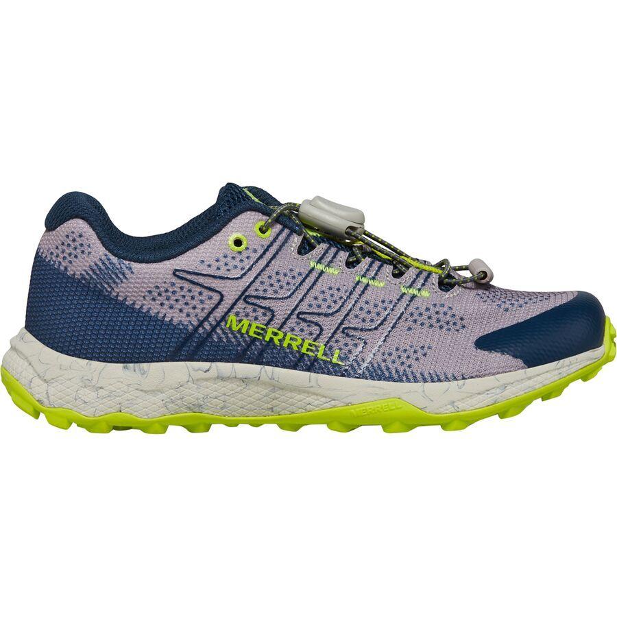 Merrell Moab Flight Low A/C Hiking Shoe - Kids' Grey/Navy/Citron
