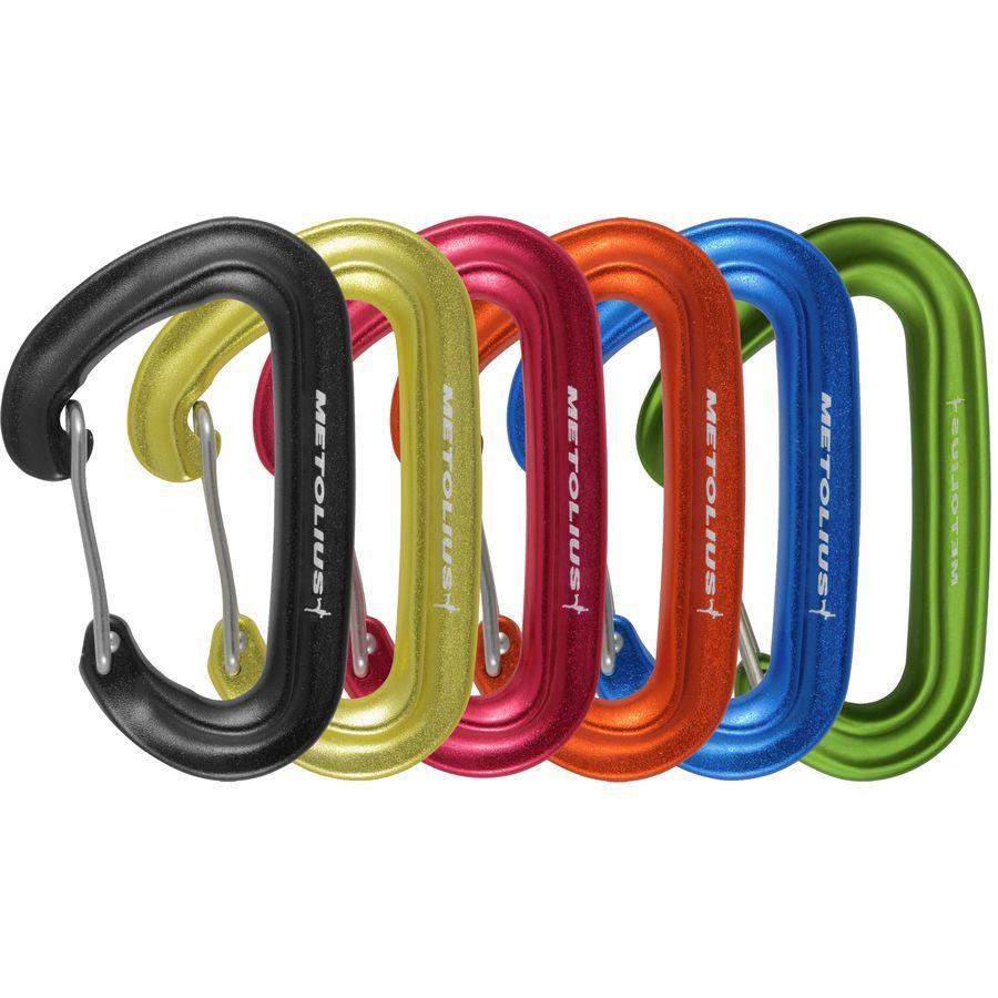 Metolius F.S. Mini II Jet Carabiner Set - 6-Pack Blue/Yellow/Orange/Red/Black/Green
