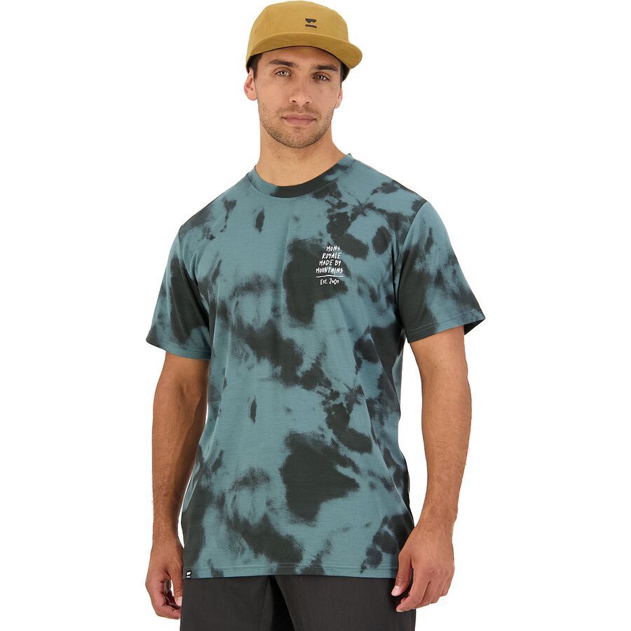 Mons Royale Icon Tie Dyed T-Shirt - Men's Sage Tie Dye