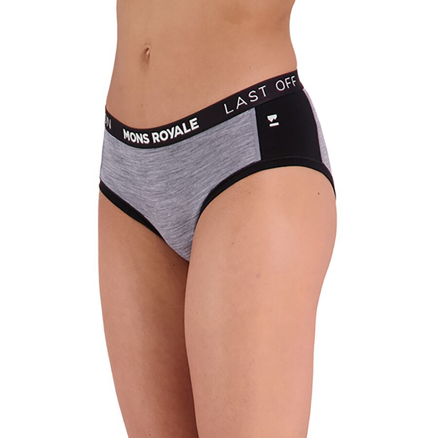 Mons Royale Sylvia Boyleg Underwear - Women's Grey Heather/Black