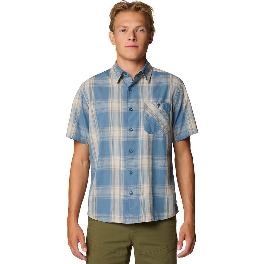 Mountain Hardwear Cottonwood Lite Short-Sleeve Shirt - Men's Adriatic Blue Convoy Plaid