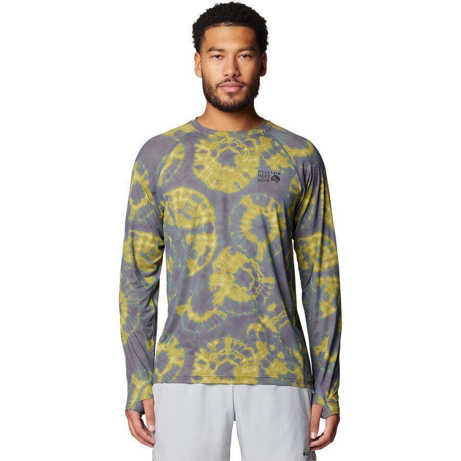 Mountain Hardwear Crater Lake Long-Sleeve Crew Shirt - Men's Adriatic Blue Spore Dye Print