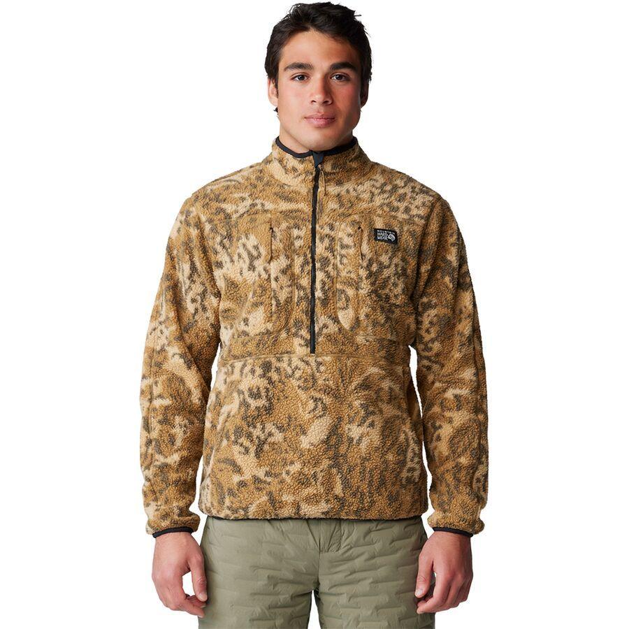 Mountain Hardwear HiCamp Fleece Printed Pullover - Men's Corozo Nut Forests Floor Print