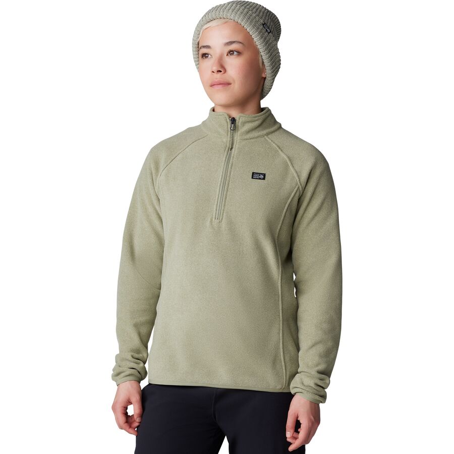 Mountain Hardwear Microchill 1/4-Zip Pullover - Women's Mantis Green Heather