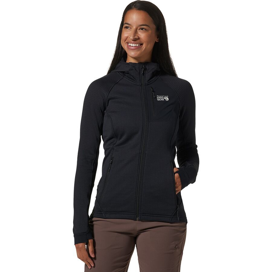 Mountain Hardwear Polartec Power Grid Full-Zip Hooded Jacket - Women's Black