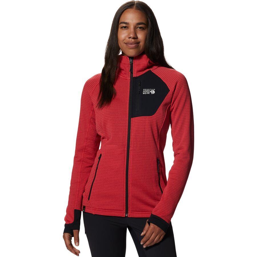 Mountain Hardwear Polartec Power Grid Full-Zip Hooded Jacket - Women's Alert Heather