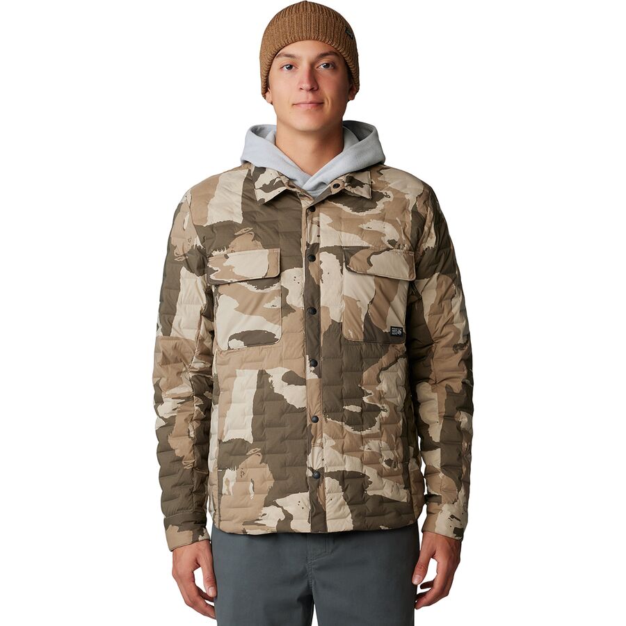 Mountain Hardwear Stretchdown Light Shacket - Men's Badlands Snowdrifts Print