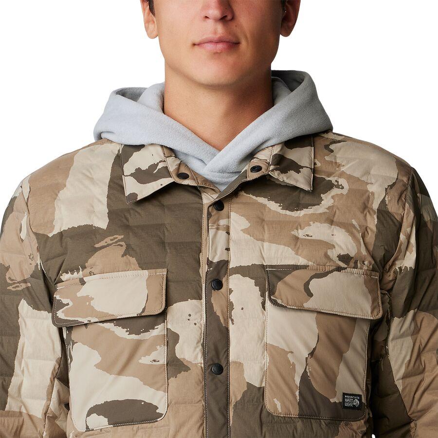 Mountain Hardwear Stretchdown Light Shacket - Men's Badlands Snowdrifts Print