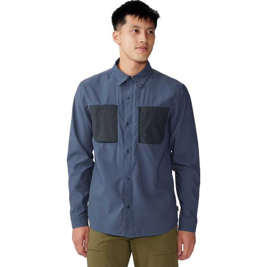 Mountain Hardwear Trail Sender Long-Sleeve Shirt - Men's Blue Slate/Dark Storm