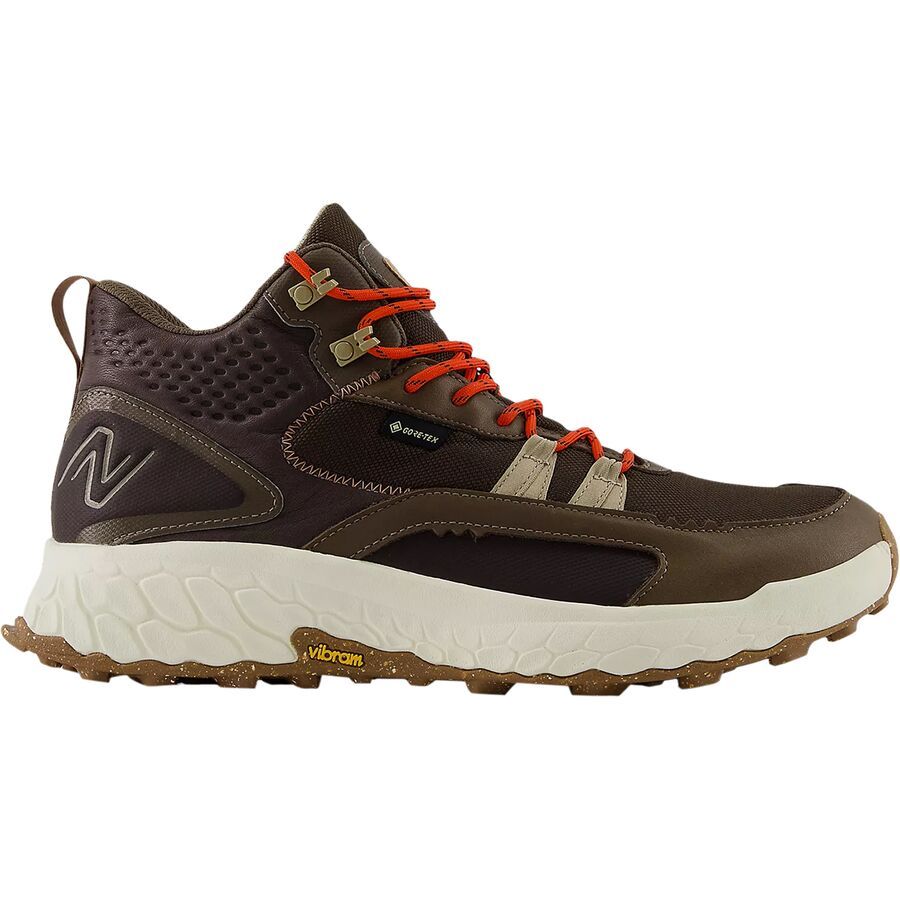 New Balance Fresh Foam X Hierro GTX Mid Trail Running Shoe - Men's Dark Mushroom/Black Coffee/Neo Flame