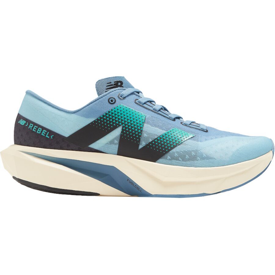 New Balance FuelCell Rebel v4 Running Shoe - Men's Heron Blue/Chrome Blue/Black/Cyber Jade