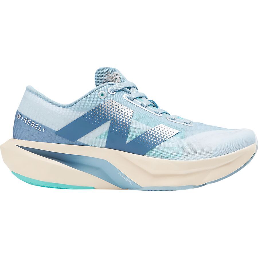 New Balance FuelCell Rebel v4 Running Shoe - Women's Quarry Blue/Chrome Blue/Heron Blue/Silver Metallic New Balance FuelCell Rebel v4 Running Shoe - Women's Quarry Blue/Chrome Blue/Heron Blue/Silver Metallic