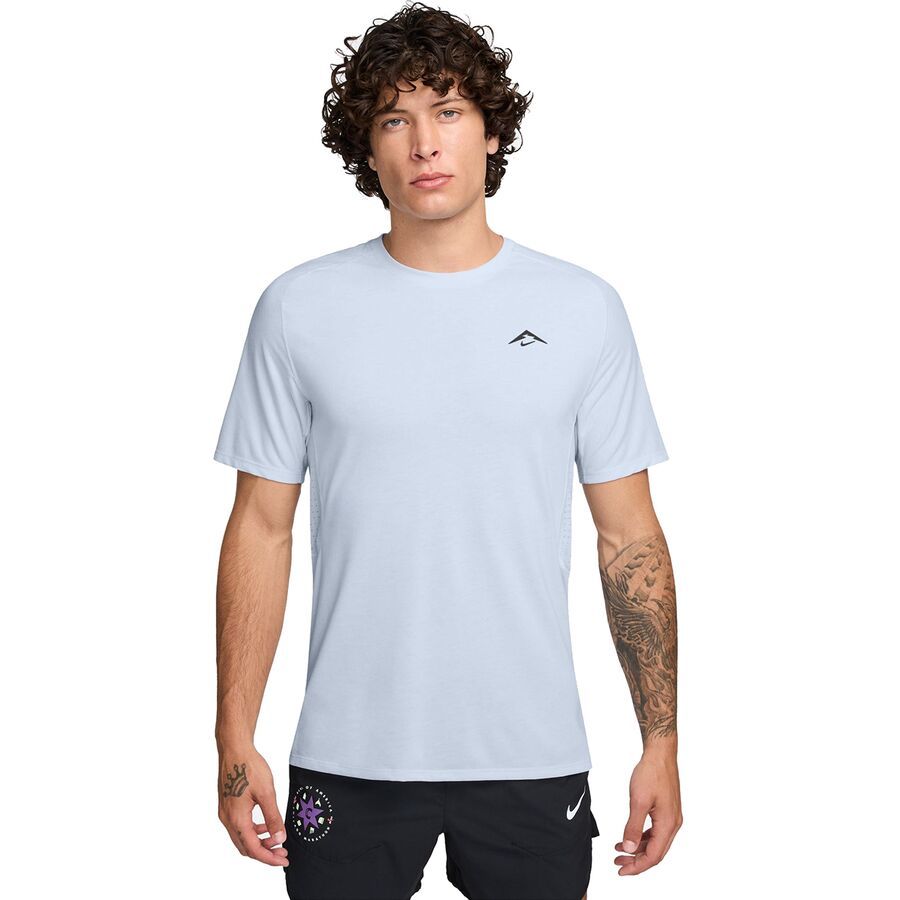 Nike Dri-Fit Solar Chase Short-Sleeve Shirt - Men's Football Grey/Black