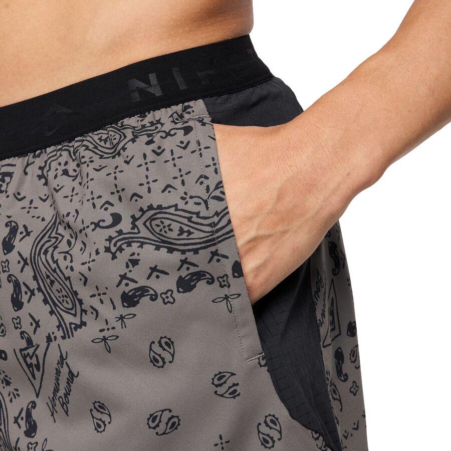 Nike Dri-FIT Trail AOP 6in Brief Short - Men's Cave Stone/Black/Black