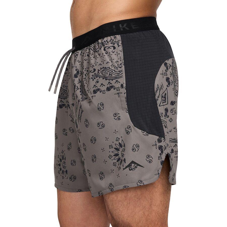 Nike Dri-FIT Trail AOP 6in Brief Short - Men's Cave Stone/Black/Black