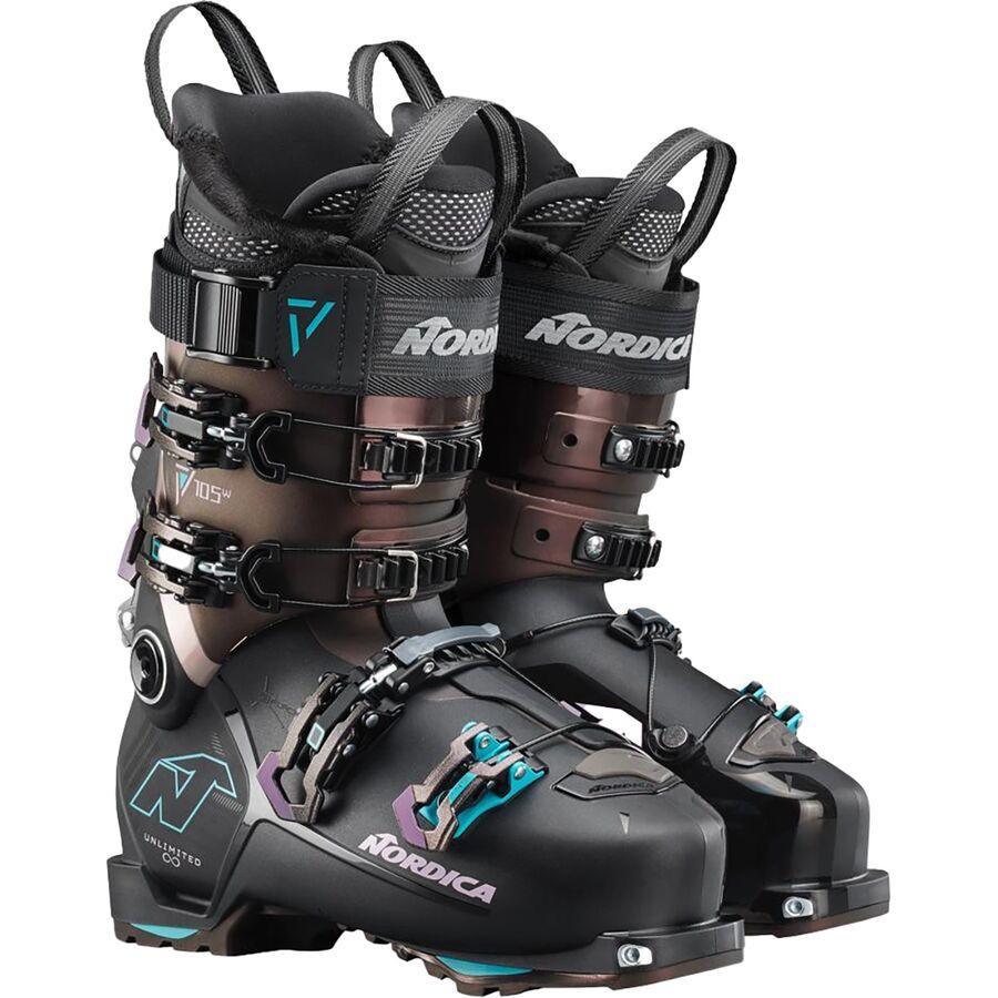 Nordica Unlimited 105 DYN Alpine Touring Boot - 2025 - Women's Black/Irid Purple/Red