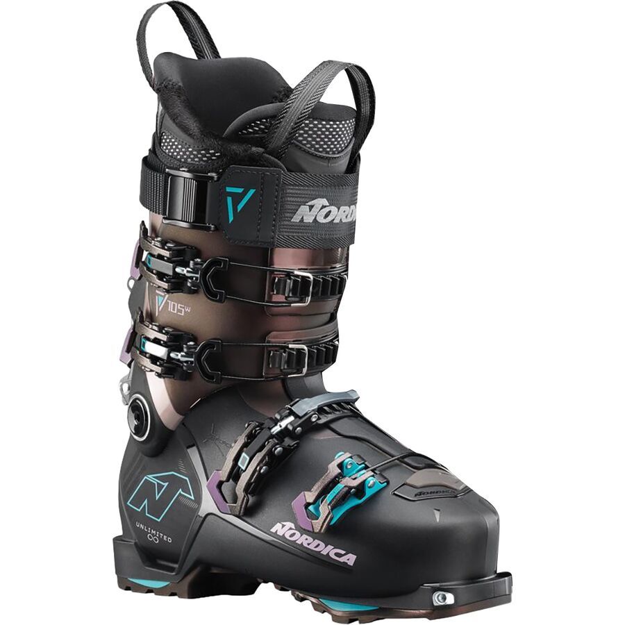Nordica Unlimited 105 DYN Alpine Touring Boot - 2025 - Women's Black/Irid Purple/Red