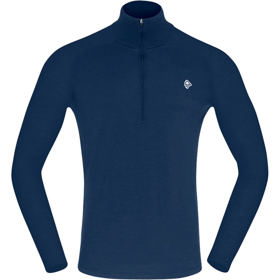 Norrona Femund PureUll Zip Neck Baselayer Top - Men's Indigo Night