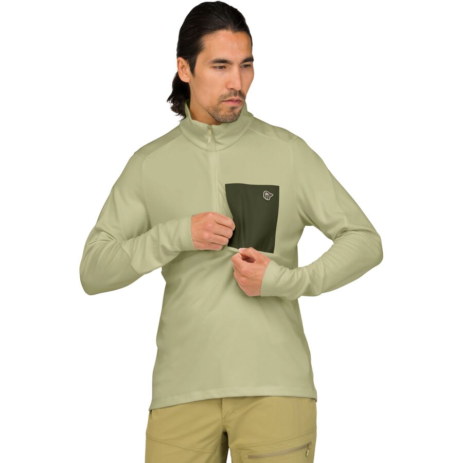 Norrona Femund Warm1 Half-Zip - Men's Sage Green