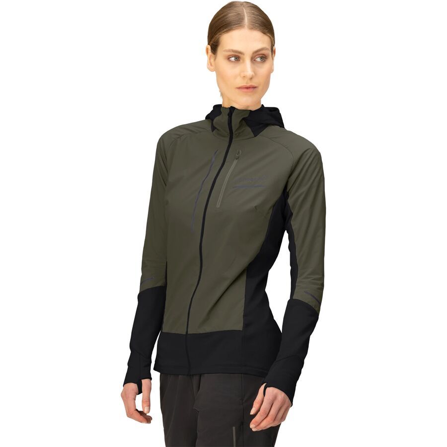Norrona Senja Alpha90 Zip Hooded Jacket - Women's Olive Night