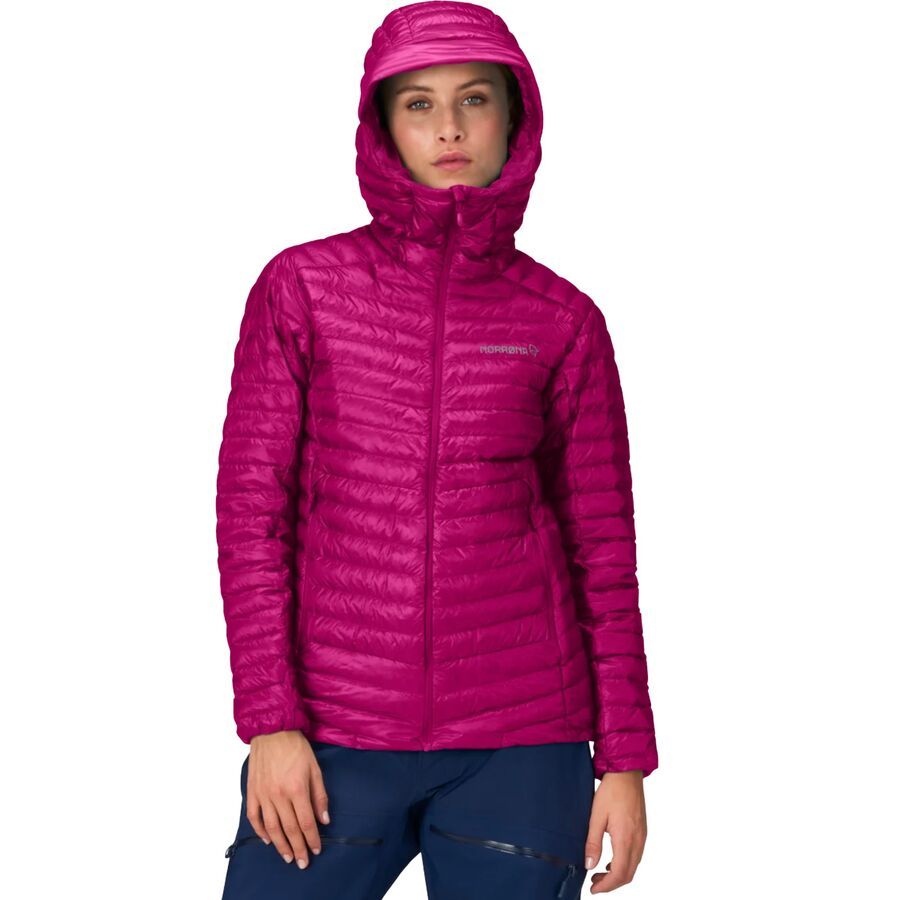 Norrona Trollveggen Superlight Down800 Hooded Jacket - Women's Festival Fuchsia