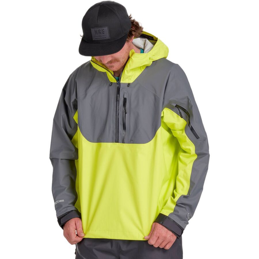 NRS High Tide Splash Jacket - Men's Gray/Chartreuse