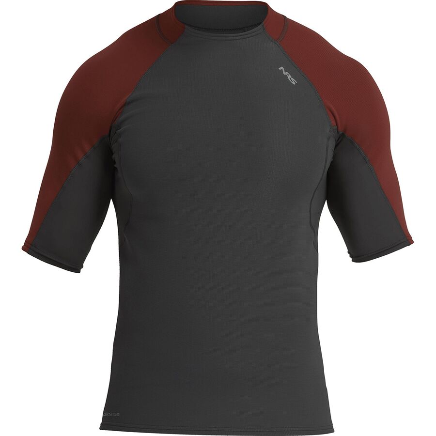 NRS HydroSkin 0.5mm Short-Sleeve Top - Men's Graphite/Brick