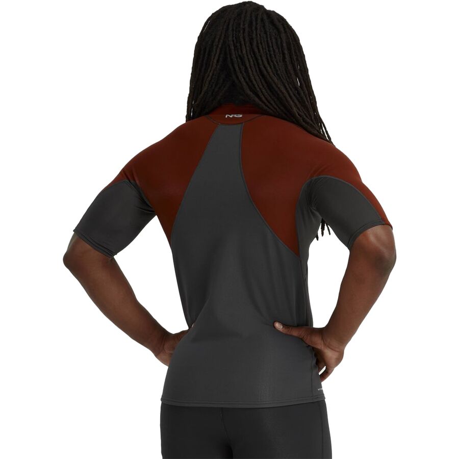 NRS HydroSkin 0.5mm Short-Sleeve Top - Men's Graphite/Brick