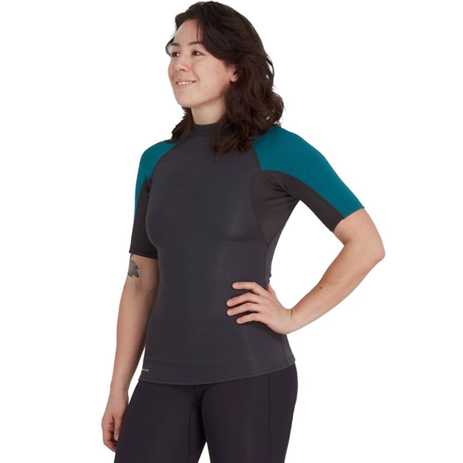 NRS HydroSkin 0.5mm Short-Sleeve Top - Women's Graphite/Harbor