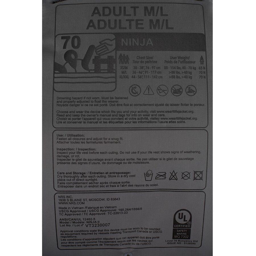 NRS Ninja Personal Flotation Device Aqua