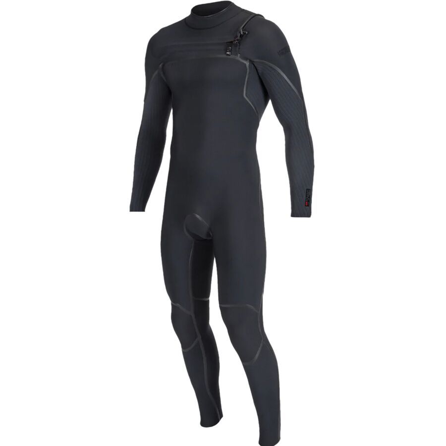 O'Neill Hyperfreak Fire 3/2mm+ Chest Zip Full Wetsuit - Men's Black/Black