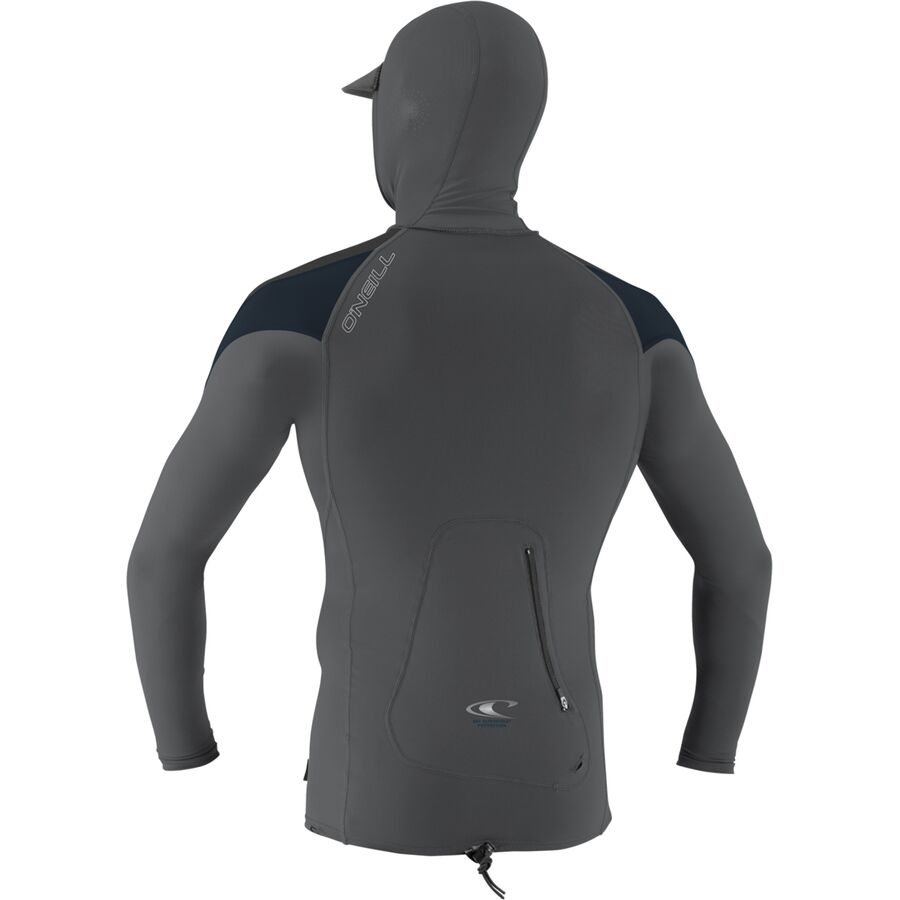 O'Neill O'Zone Crew Hooded Rashguard - Men's Smoke/Raven/Slate