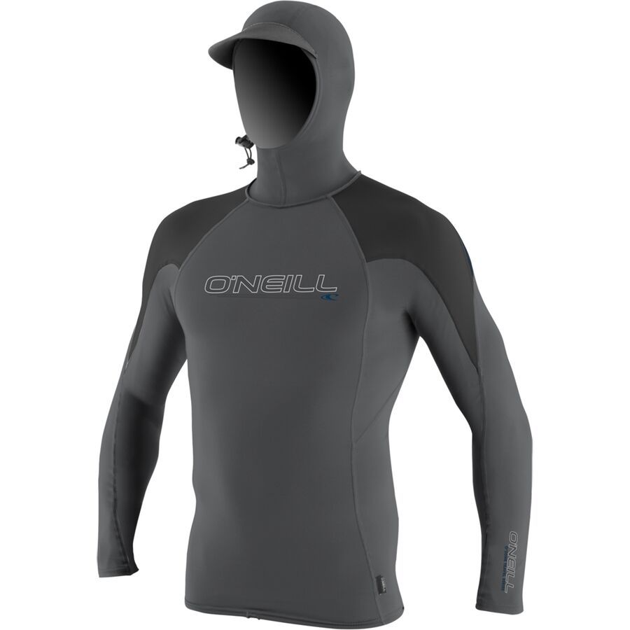 O'Neill O'Zone Crew Hooded Rashguard - Men's Smoke/Raven/Slate