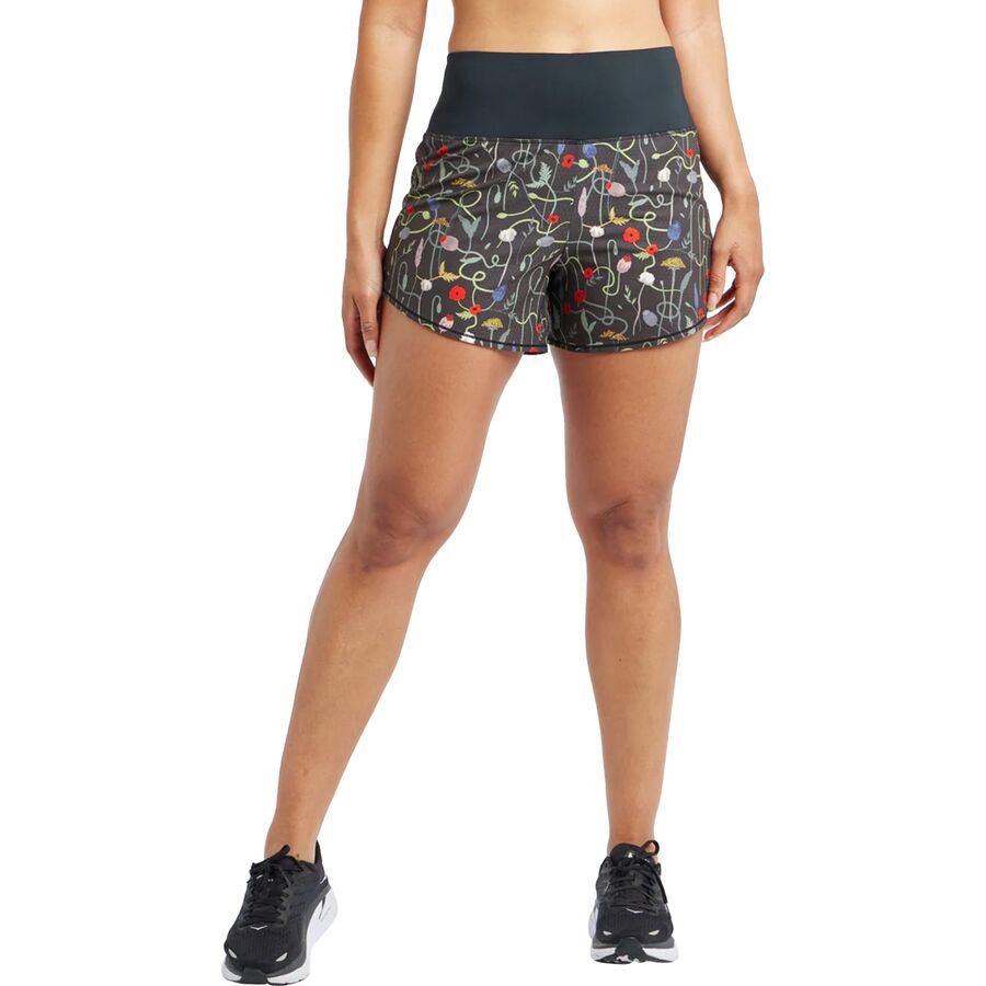 Oiselle High Rise Roga 4in Printed Short - Women's Wyld Flower